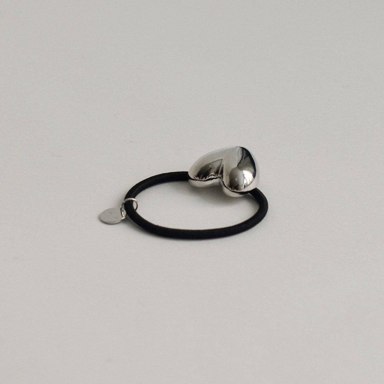 Silver Heart-Shaped Metal Cuff Hair Tie