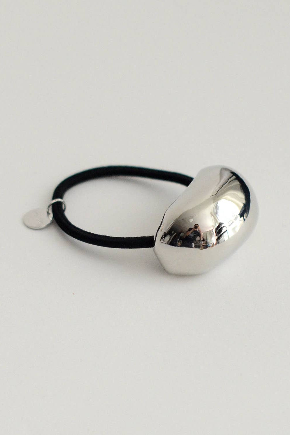 Silver Bold Crescent Metal Cuff Hair Tie