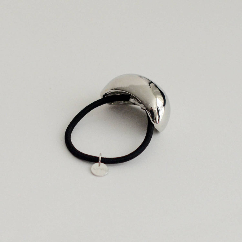 Silver Bold Crescent Metal Cuff Hair Tie