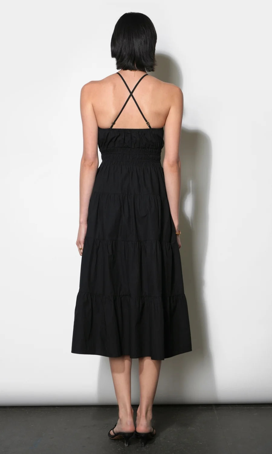 Laurel Poplin Halter Midi Dress
