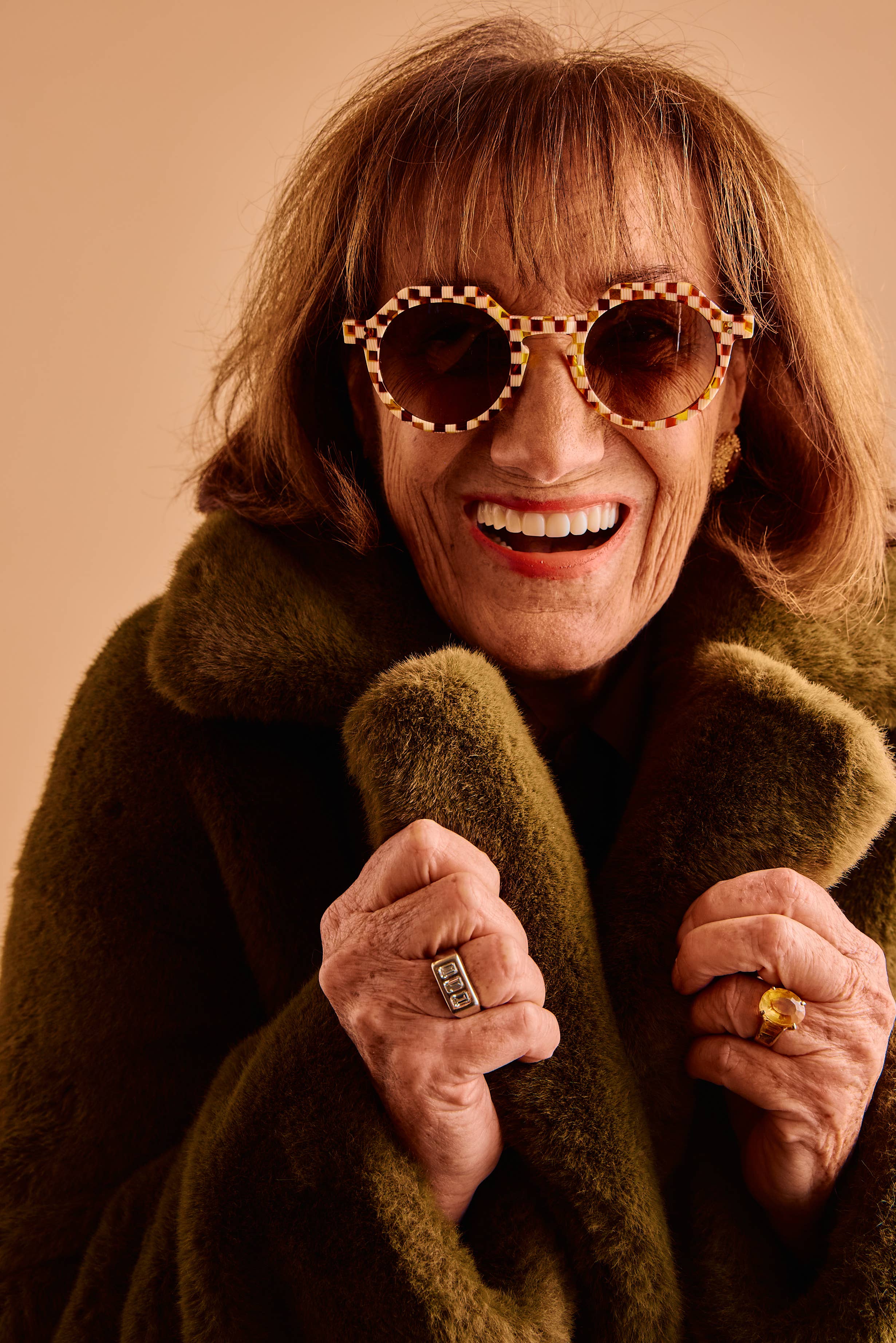 Georgie Toasted Moxie Checkered Sunglasses