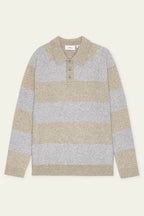 Striped Melange Knitted Polo