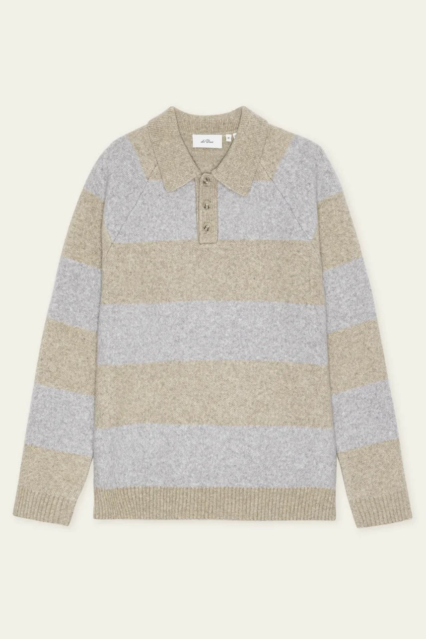 Striped Melange Knitted Polo