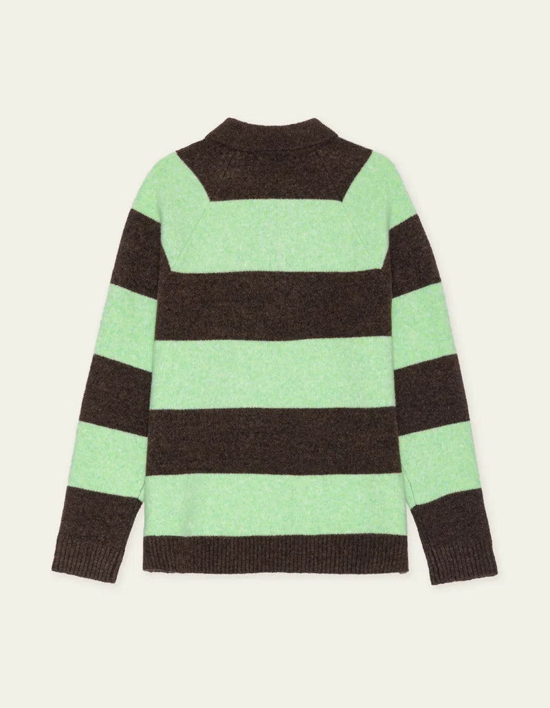 Striped Melange Knitted Polo