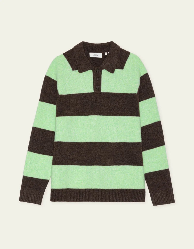 Striped Melange Knitted Polo