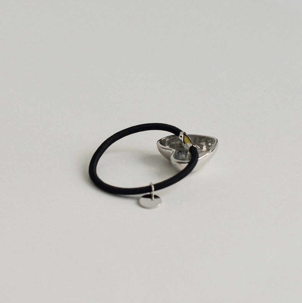 Silver Heart-Shaped Metal Cuff Hair Tie