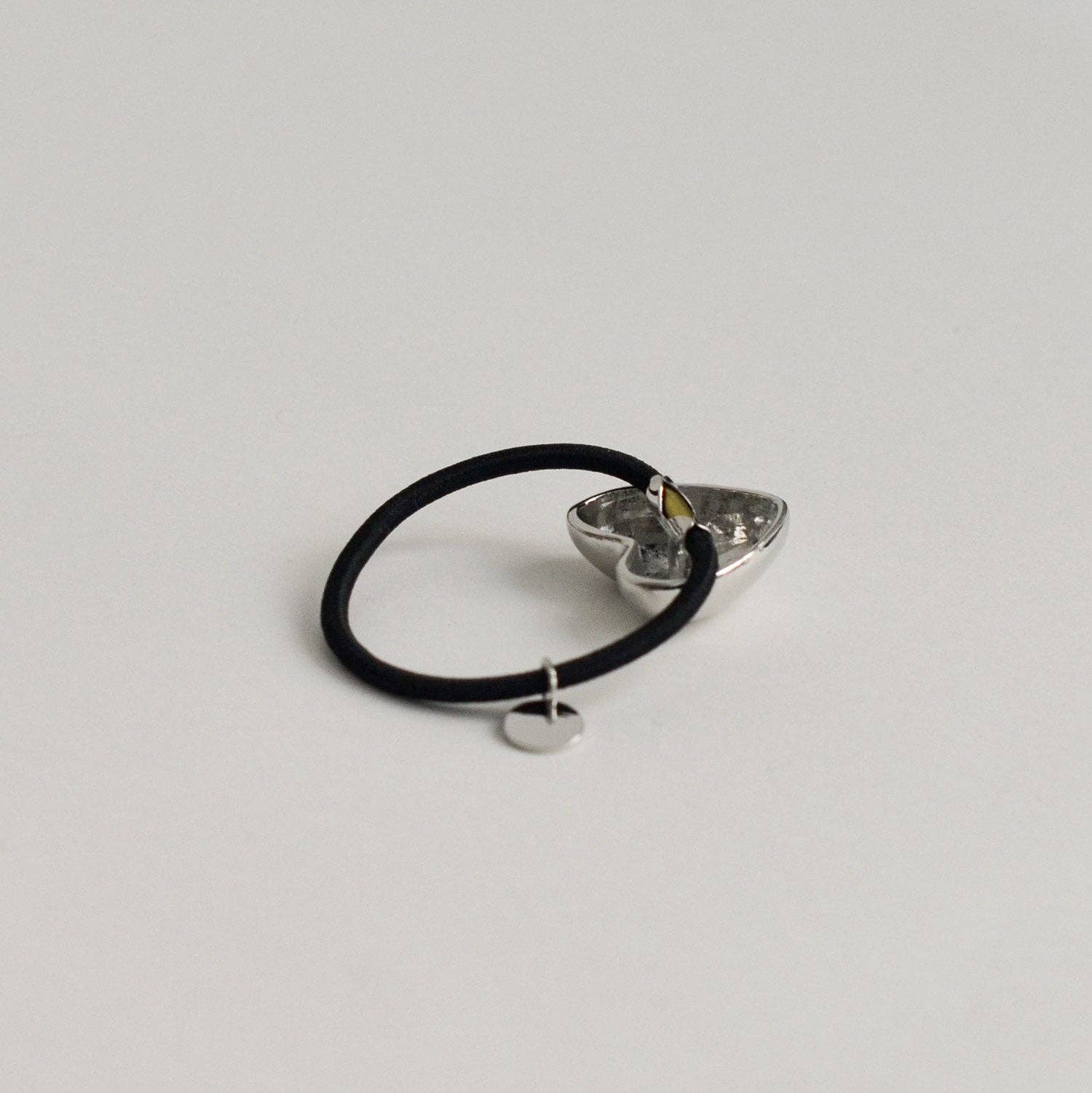 Silver Heart-Shaped Metal Cuff Hair Tie