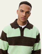 Striped Melange Knitted Polo