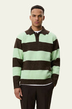 Striped Melange Knitted Polo