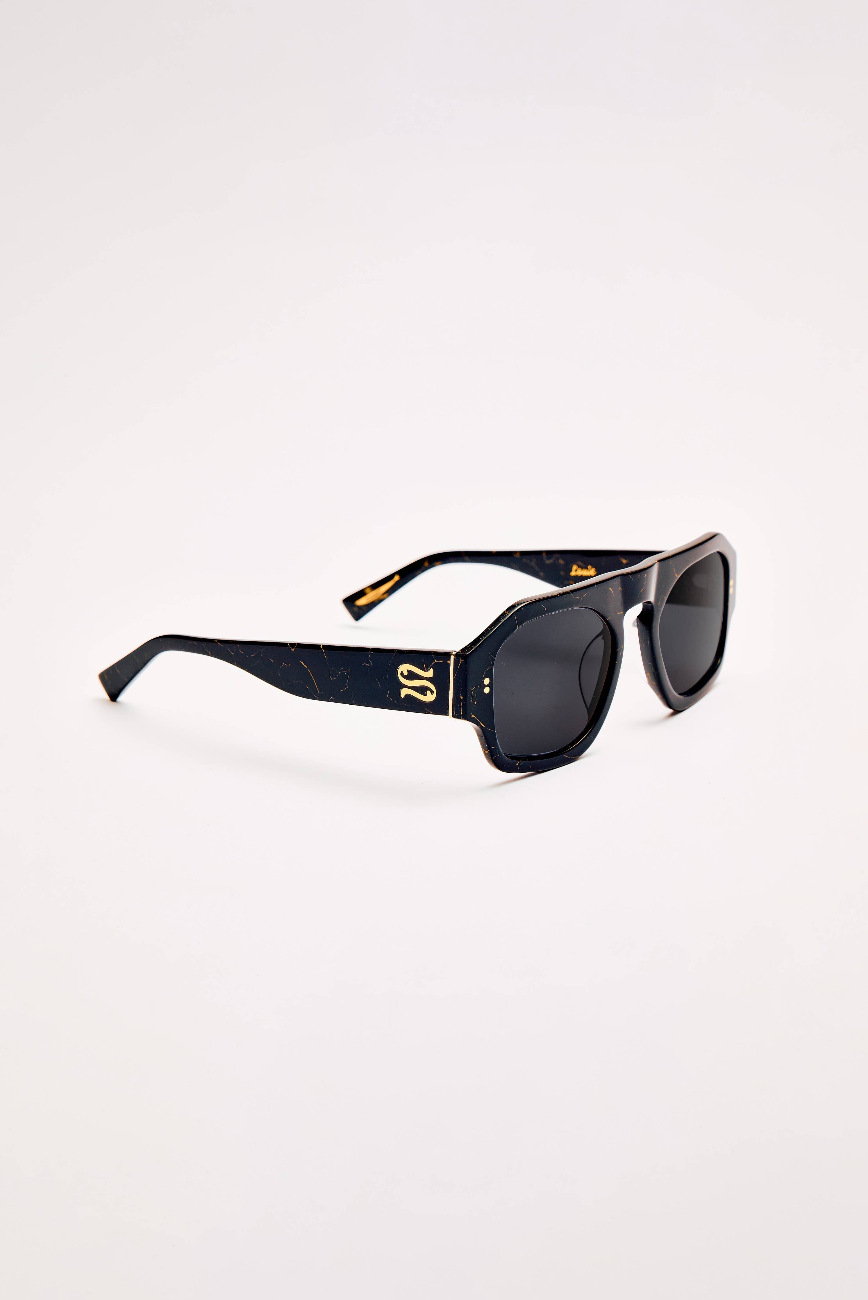 Louie Nouveau Noir Aviator Sunglasses