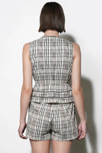 Evelyn Sleeveless Neck Drawstring Top