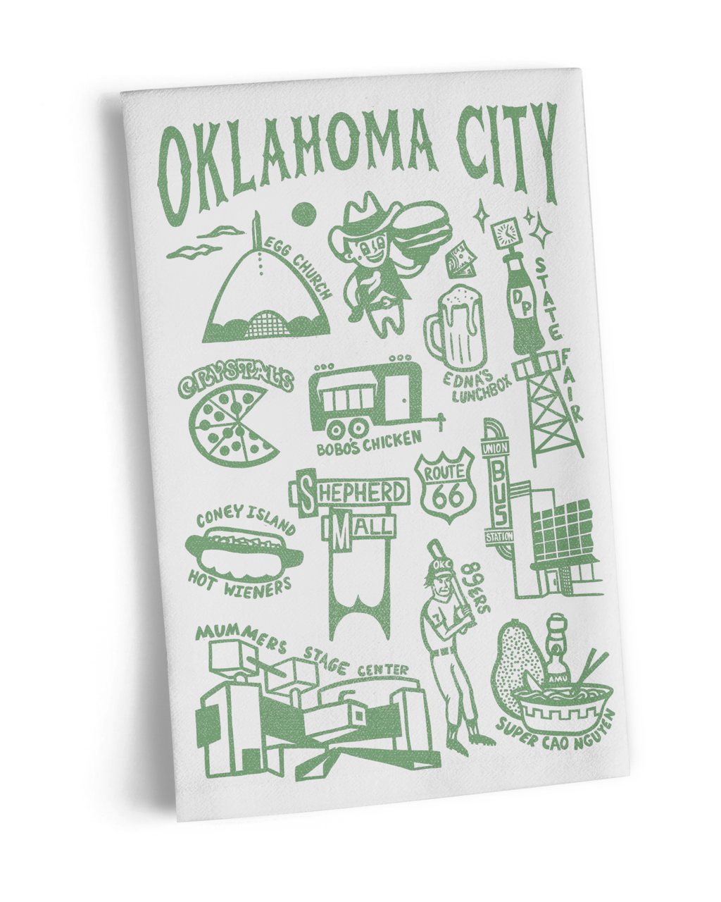 Oklahoma City Bucket List Tea Towel