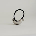 Silver Bold Crescent Metal Cuff Hair Tie
