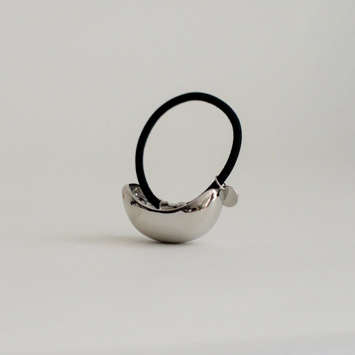 Silver Bold Crescent Metal Cuff Hair Tie
