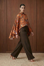 Copper Equestrian Draped Blouse