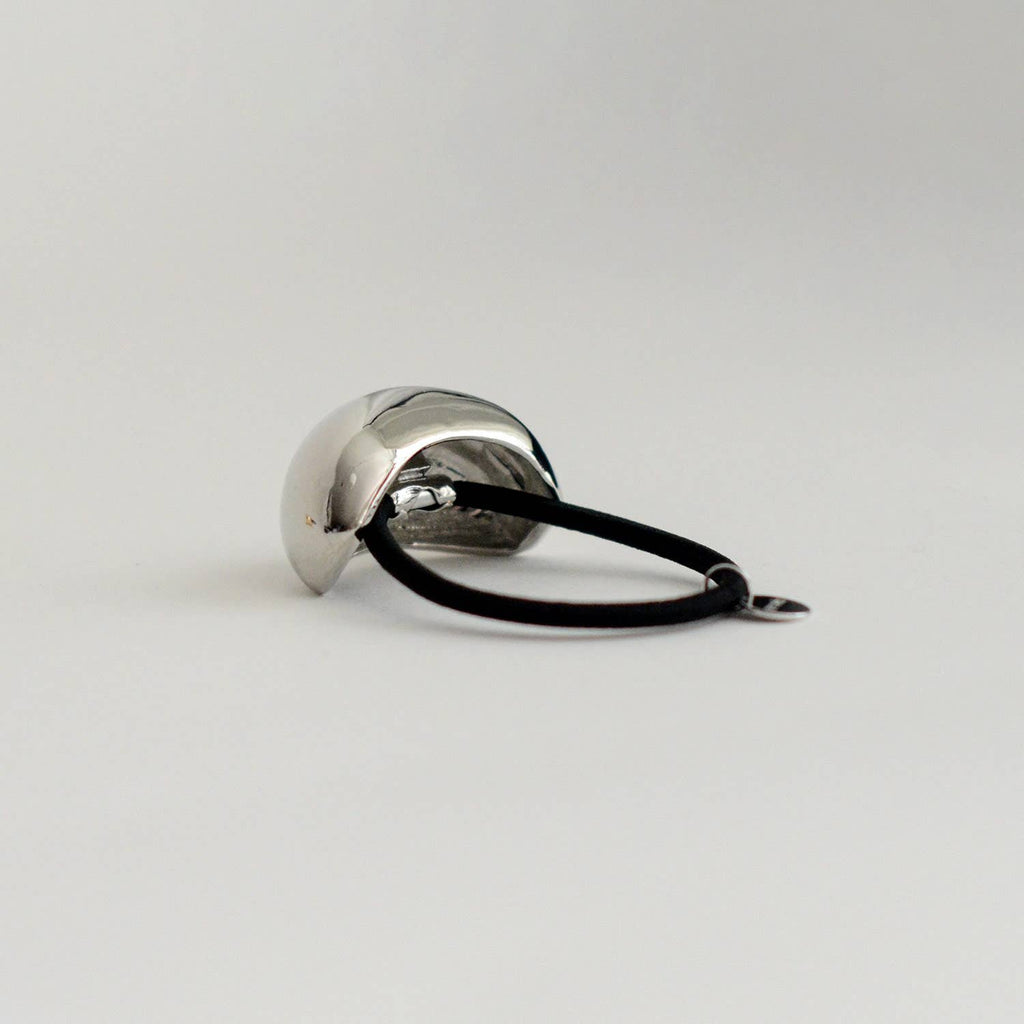 Silver Bold Crescent Metal Cuff Hair Tie