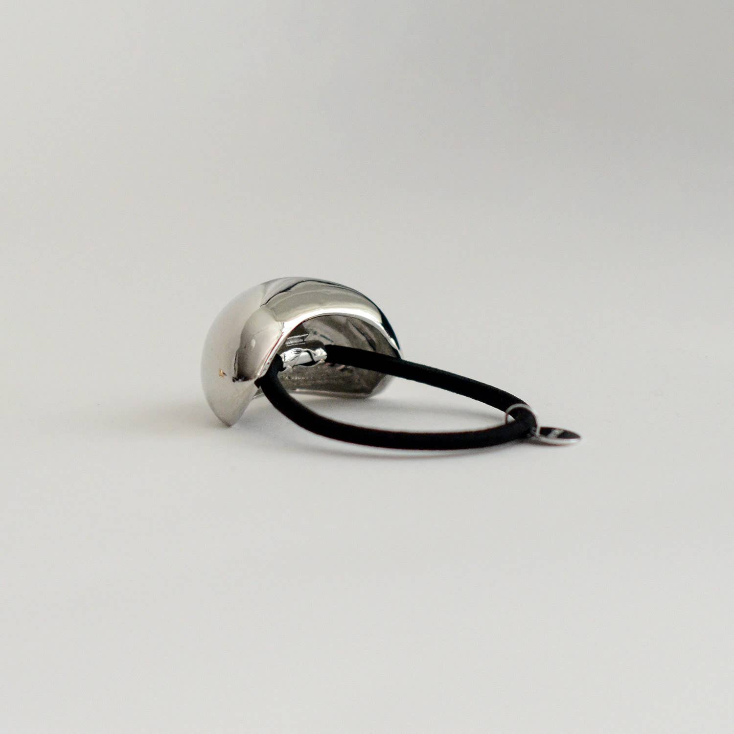 Silver Bold Crescent Metal Cuff Hair Tie