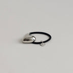 Silver Heart-Shaped Metal Cuff Hair Tie