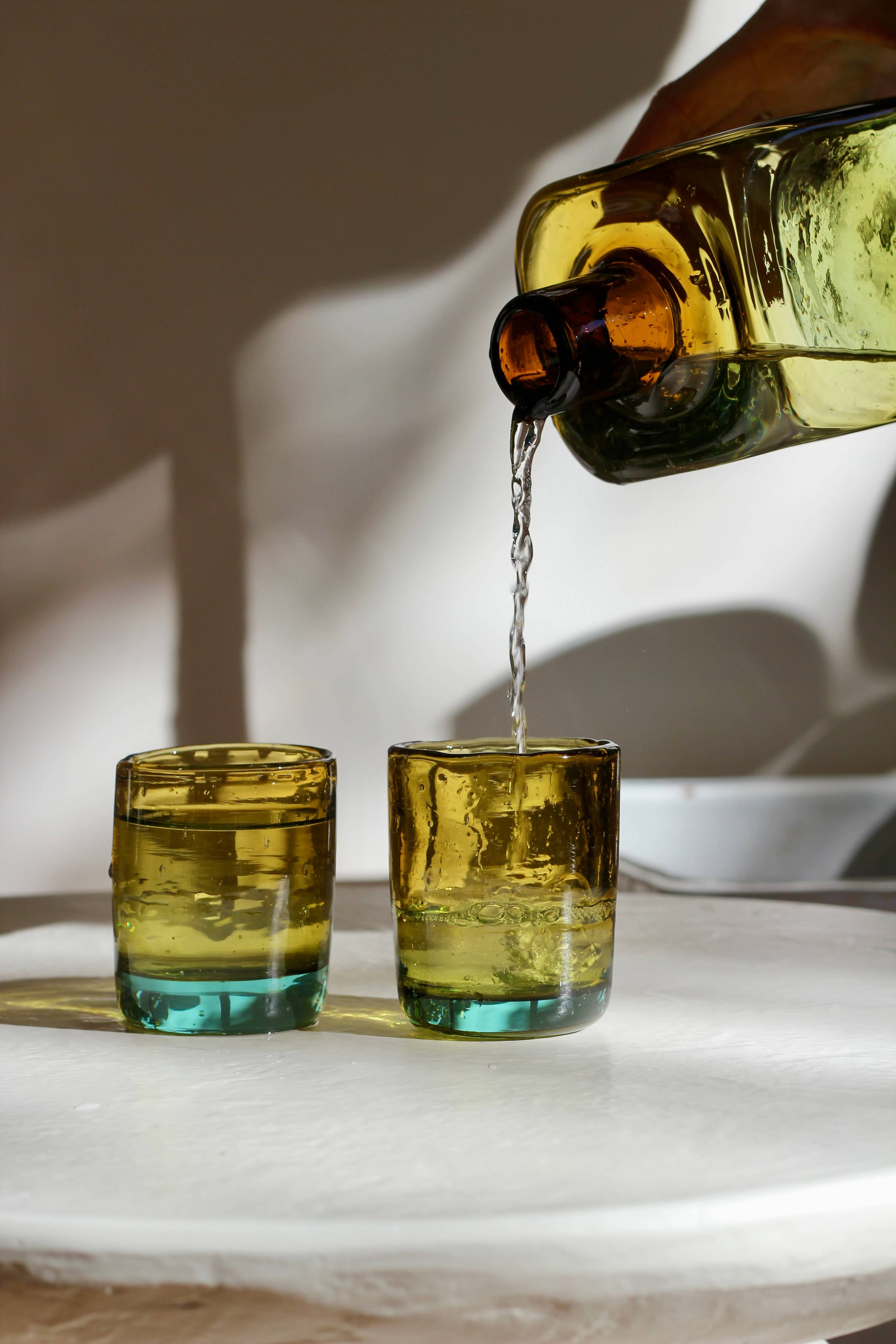 Mini Tumbler in Aqua/Amber