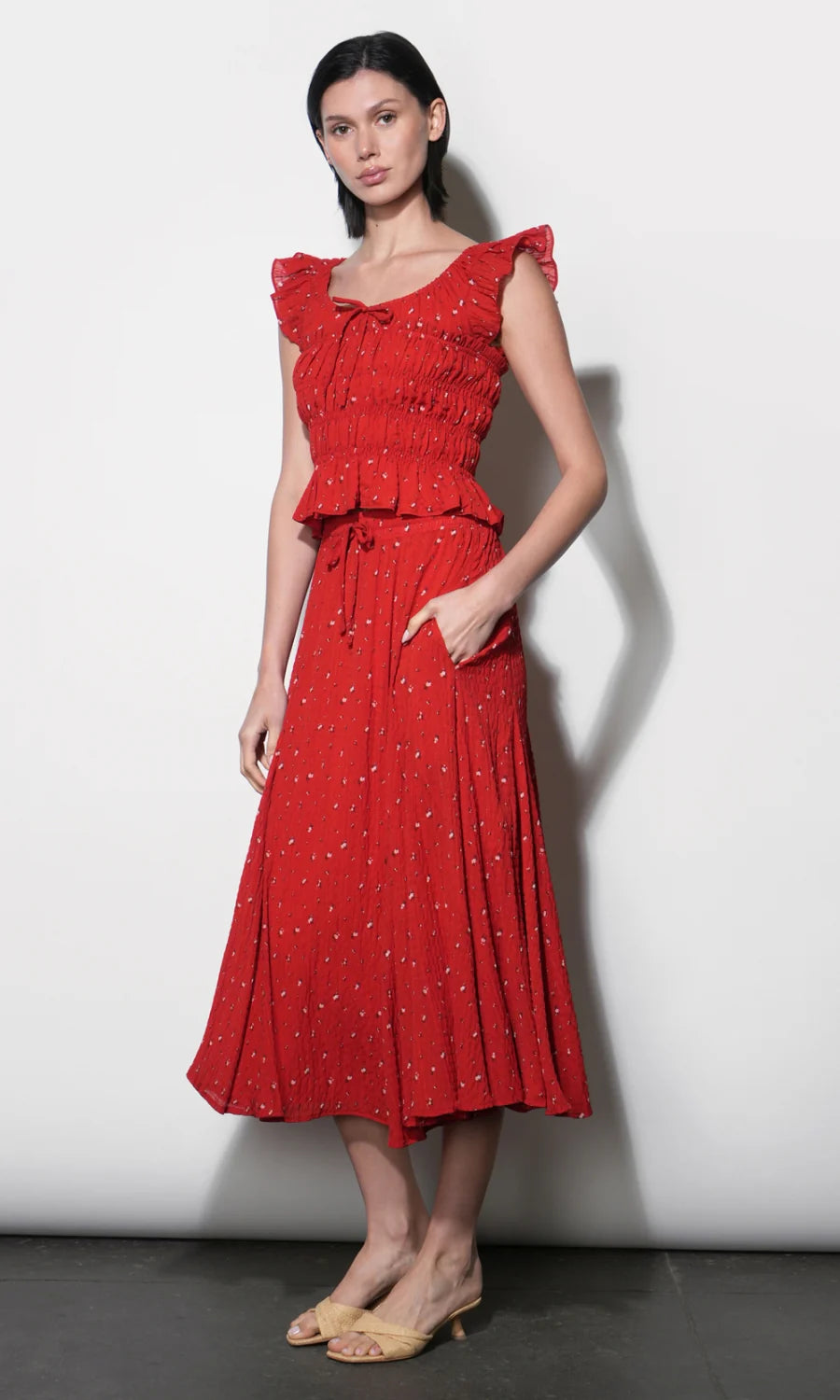 Sadue Godet Midi Skirt