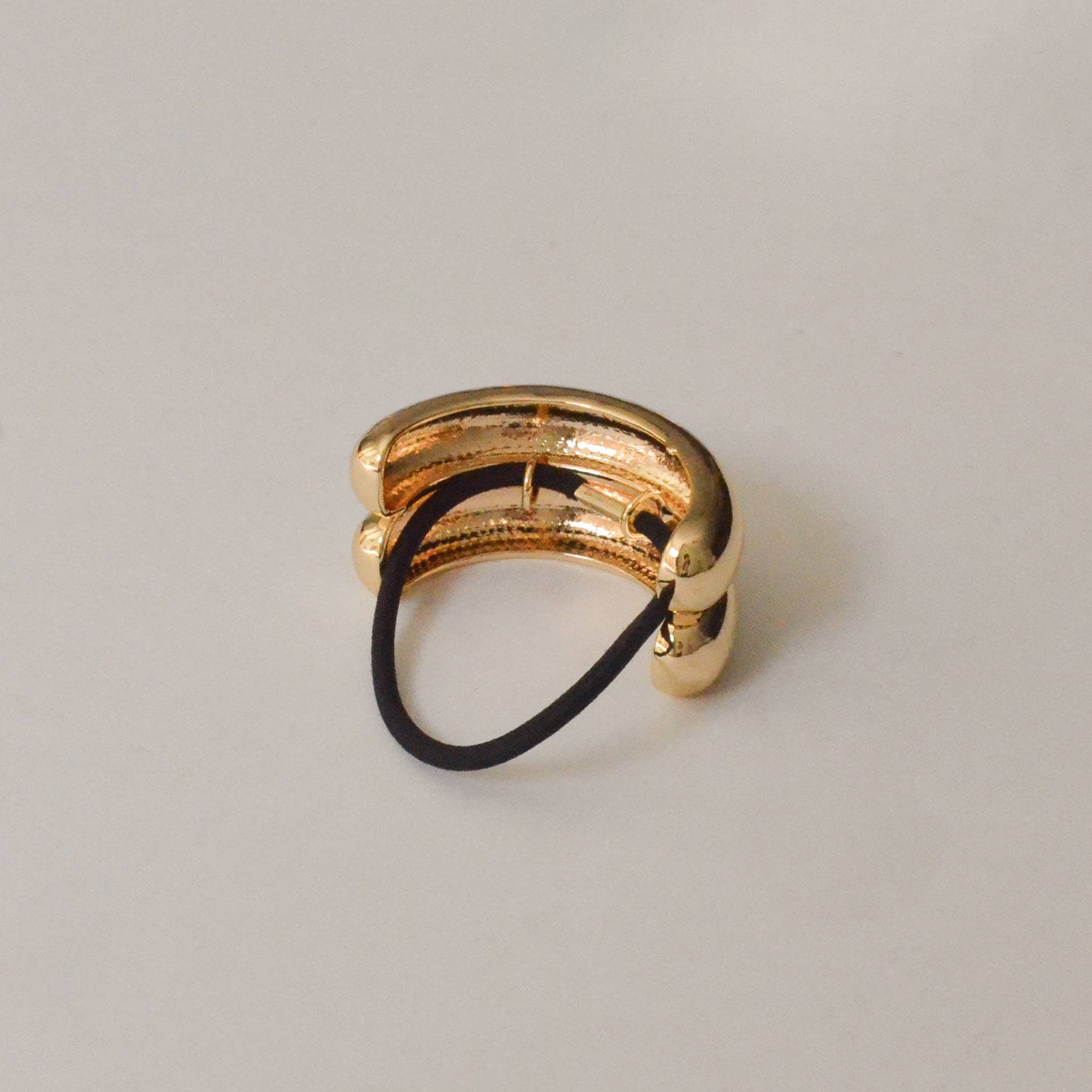 Gold Wide Double Arch Metal Ponytail Hair Tie