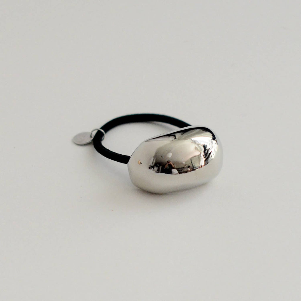 Silver Bold Crescent Metal Cuff Hair Tie