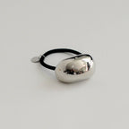 Silver Bold Crescent Metal Cuff Hair Tie