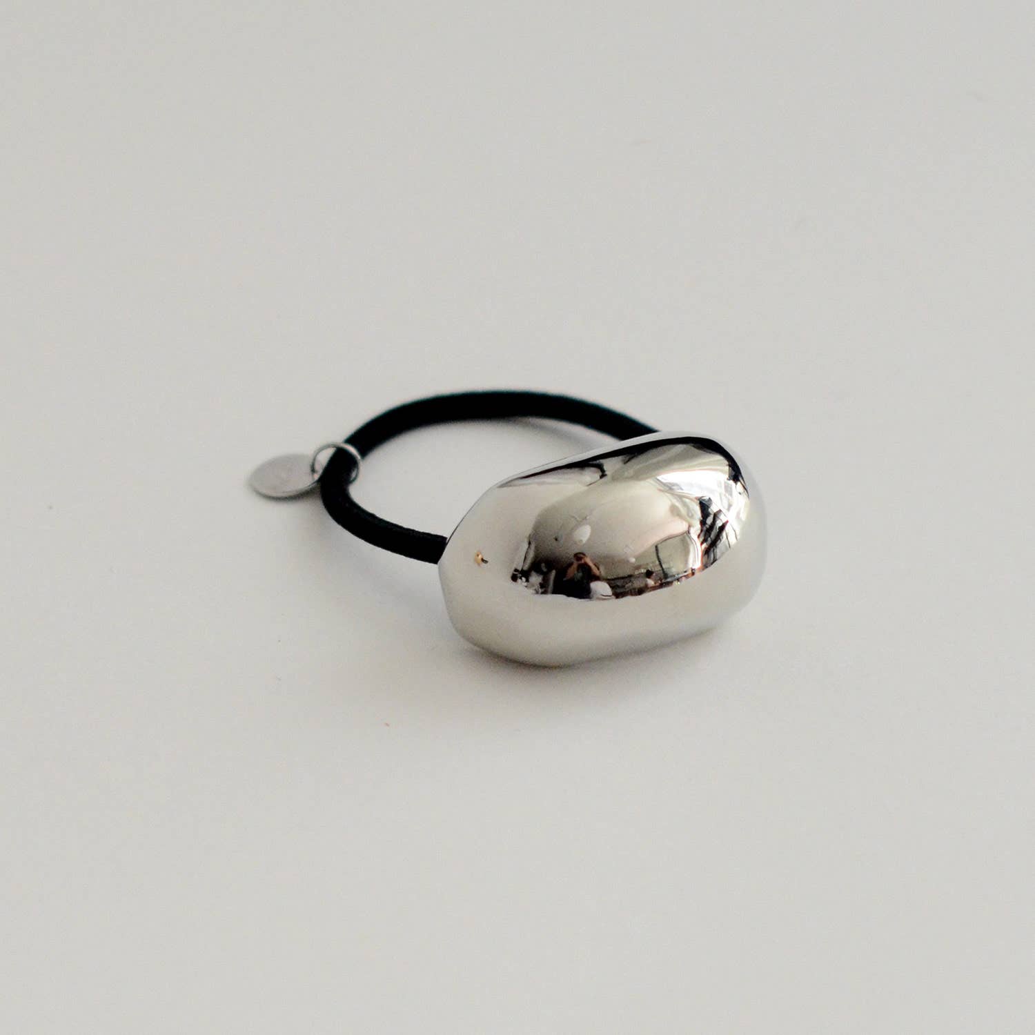 Silver Bold Crescent Metal Cuff Hair Tie