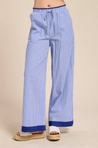 Cote Bleue Embroidered Stripe Pants