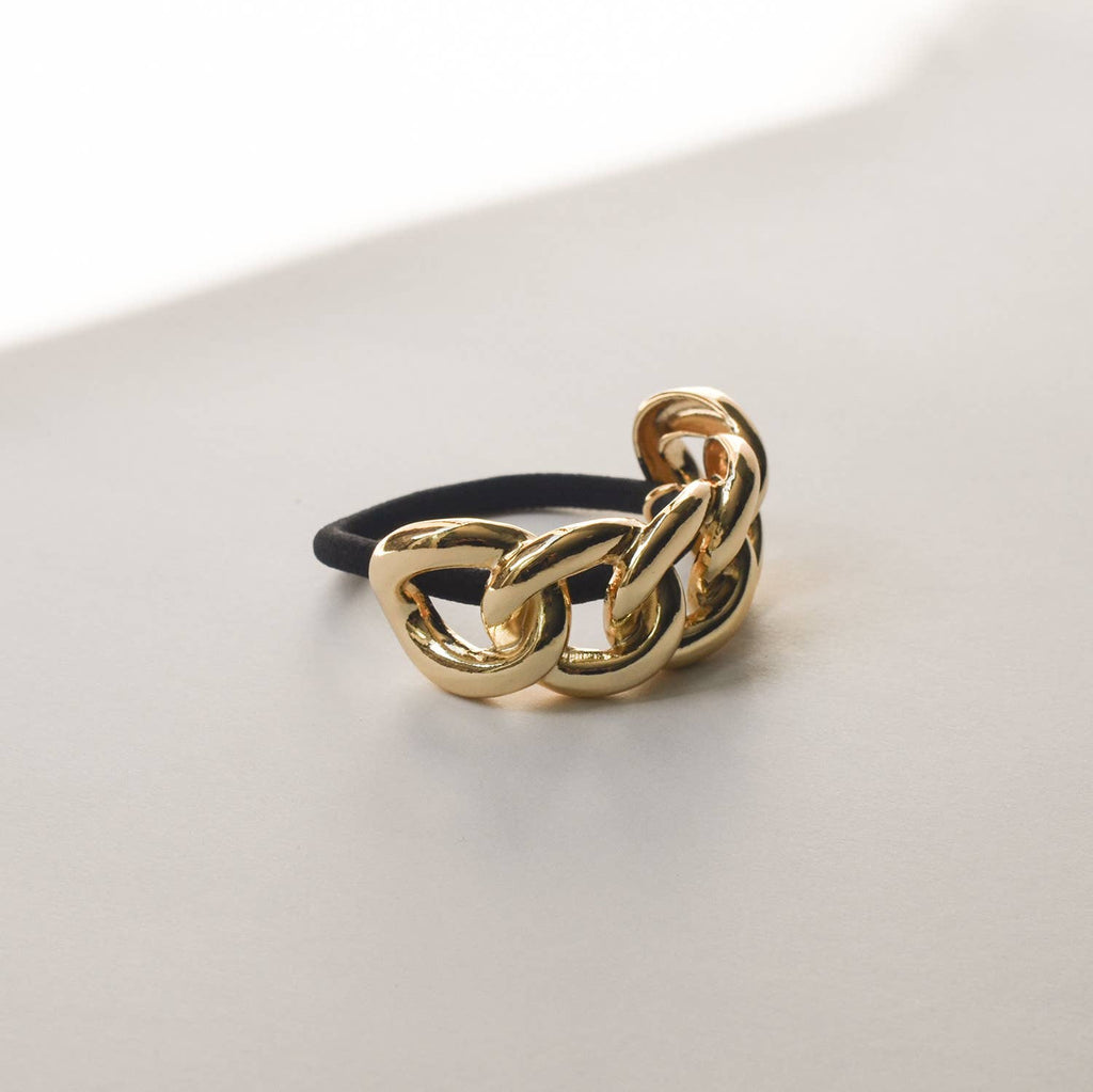 Gold Chain Metal Ponytail Cuff Hair Tie