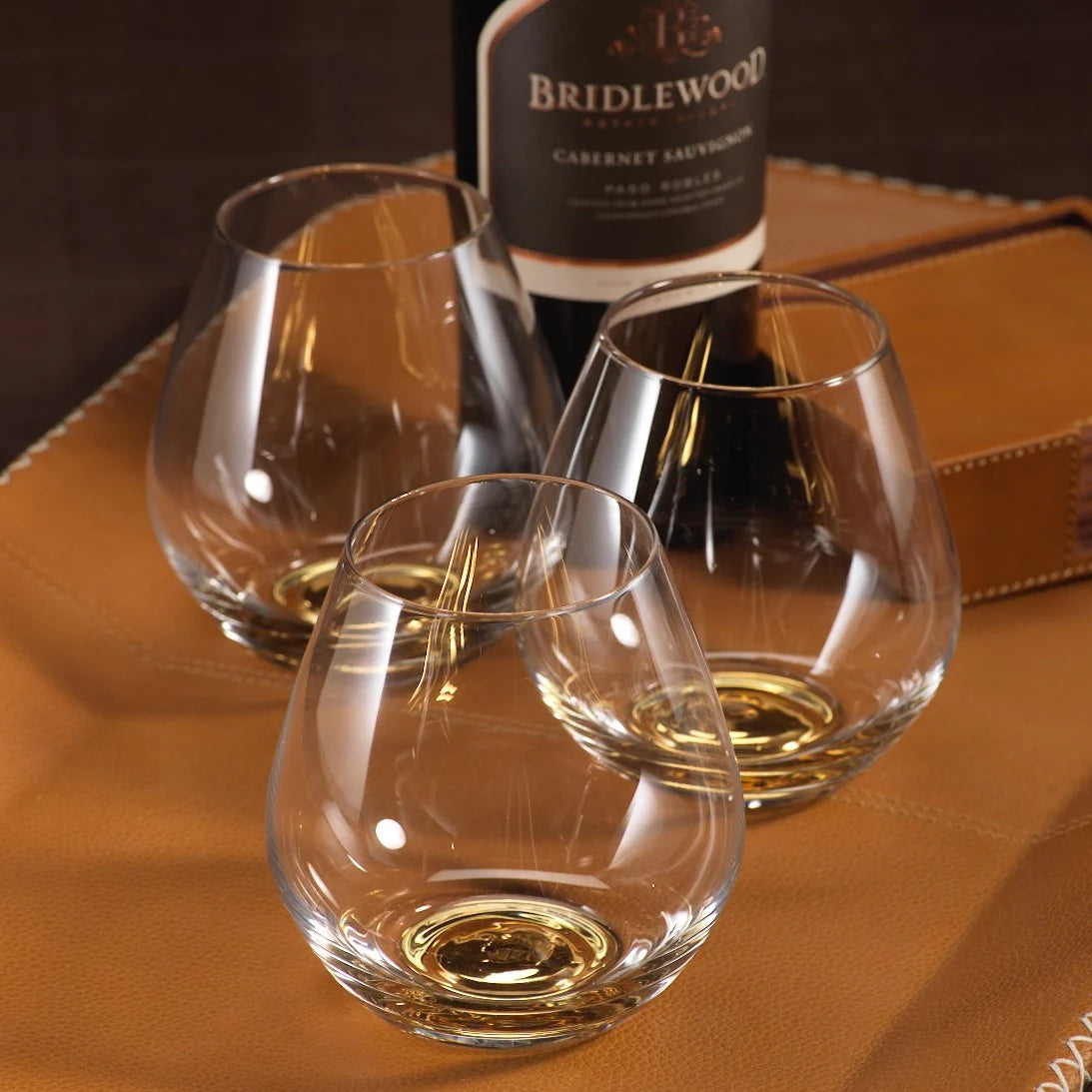 Golden Base Stemless Wine Glass