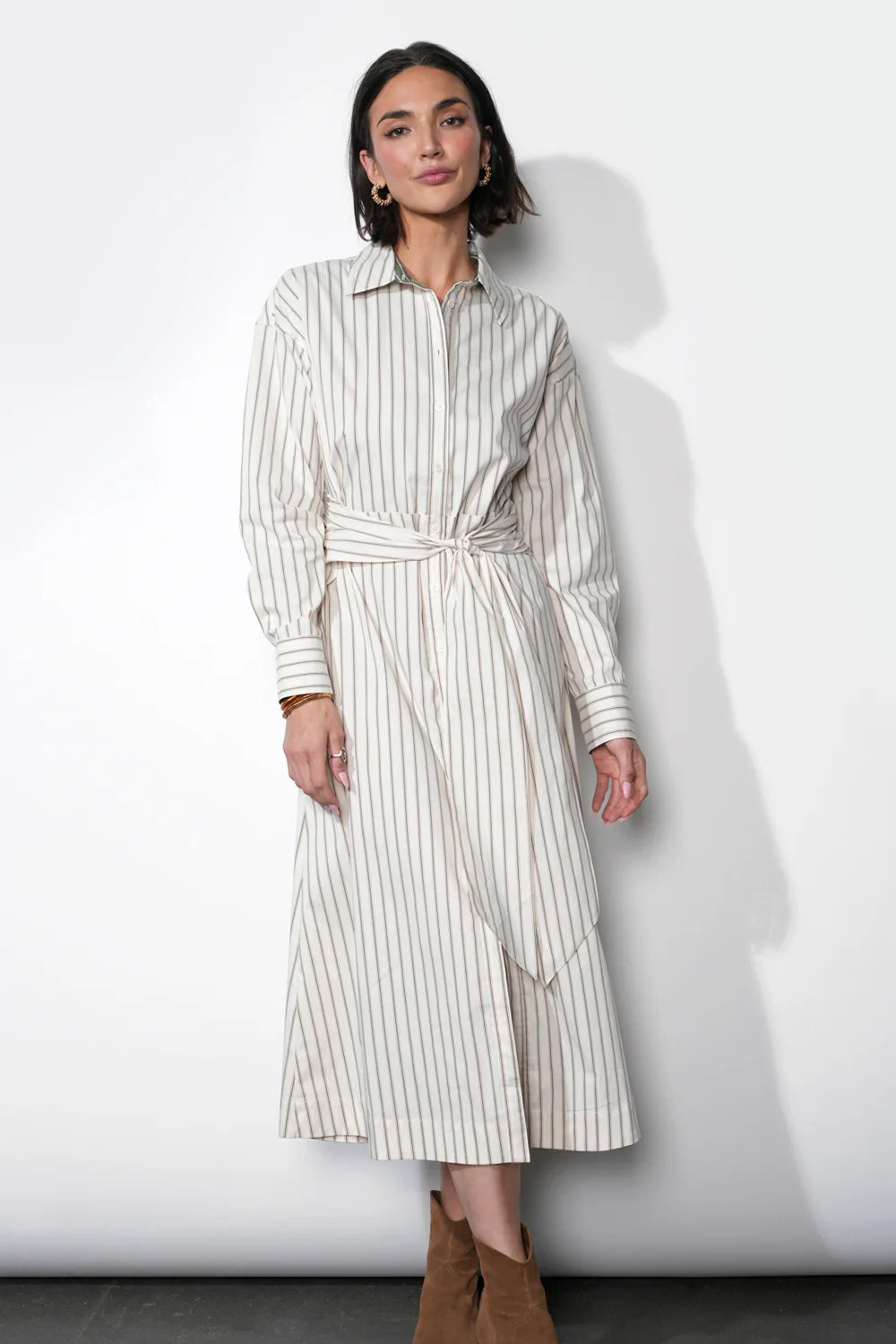 Cosette Open Back Shirt Dress
