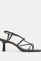 Mylee Black Leather Heels