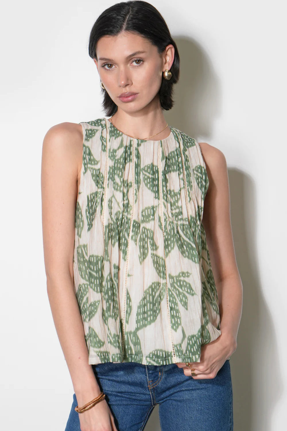 Elaine Sleeveless Pintuck Top