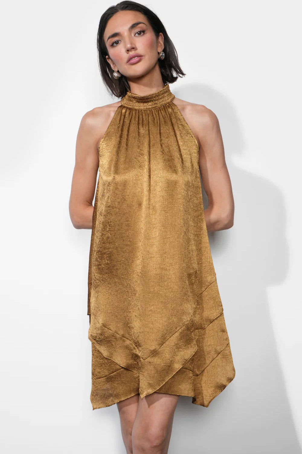 Quinn Tiered Asymetric Hem Mini Dress