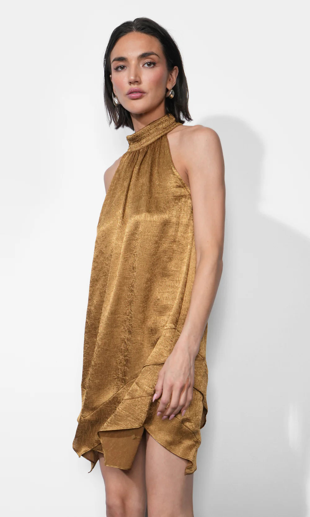Quinn Tiered Asymetric Hem Mini Dress