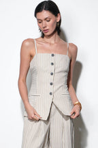 Sandi Button Front Top