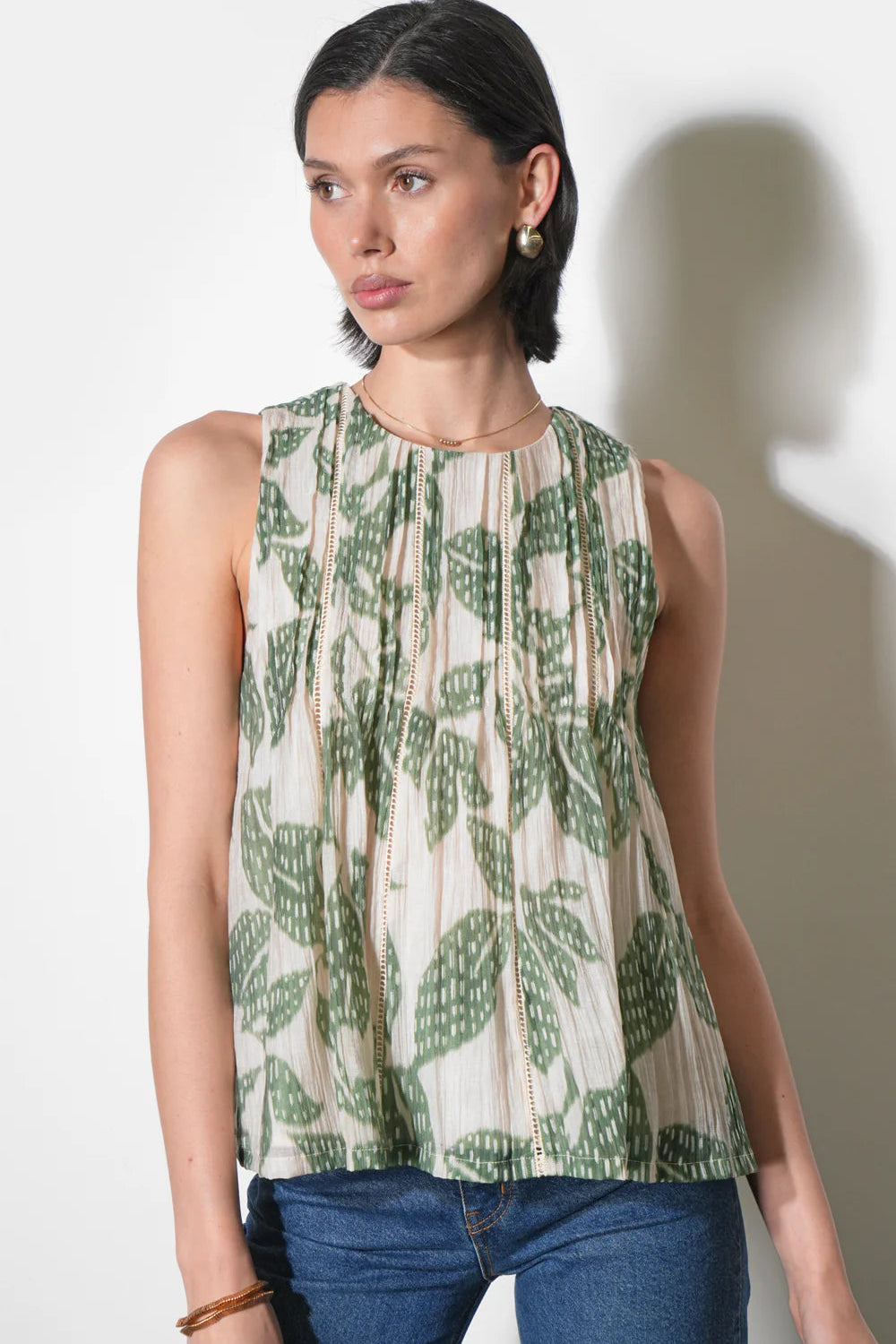 Elaine Sleeveless Pintuck Top