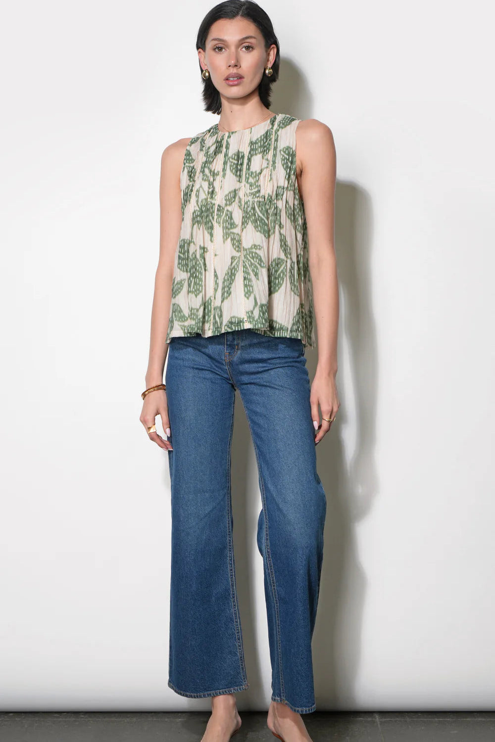 Elaine Sleeveless Pintuck Top