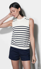 Elaine Sleeveless Stripe Sweater Top