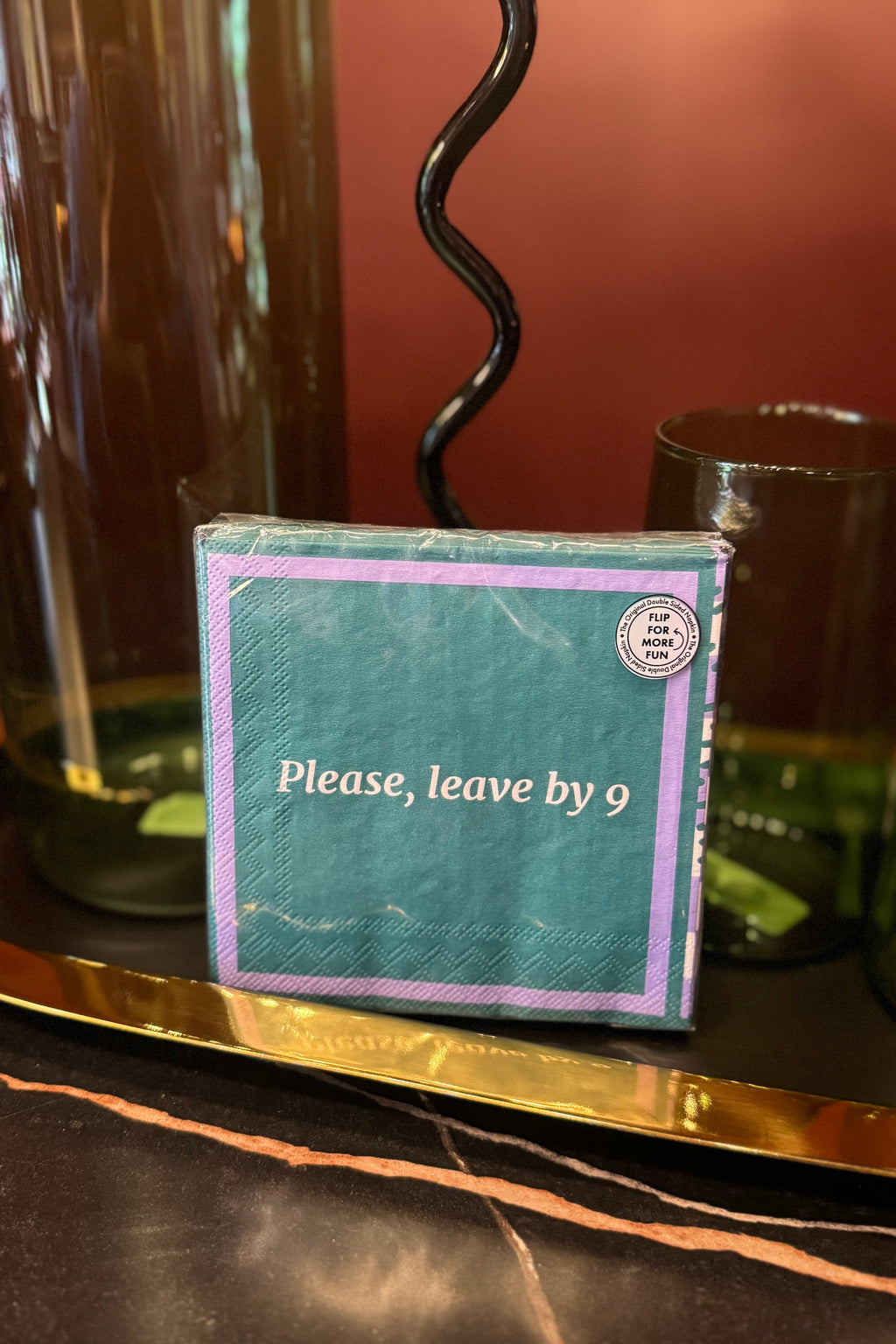 Leave By 9 Funny Cocktail Double-Sided Napkin