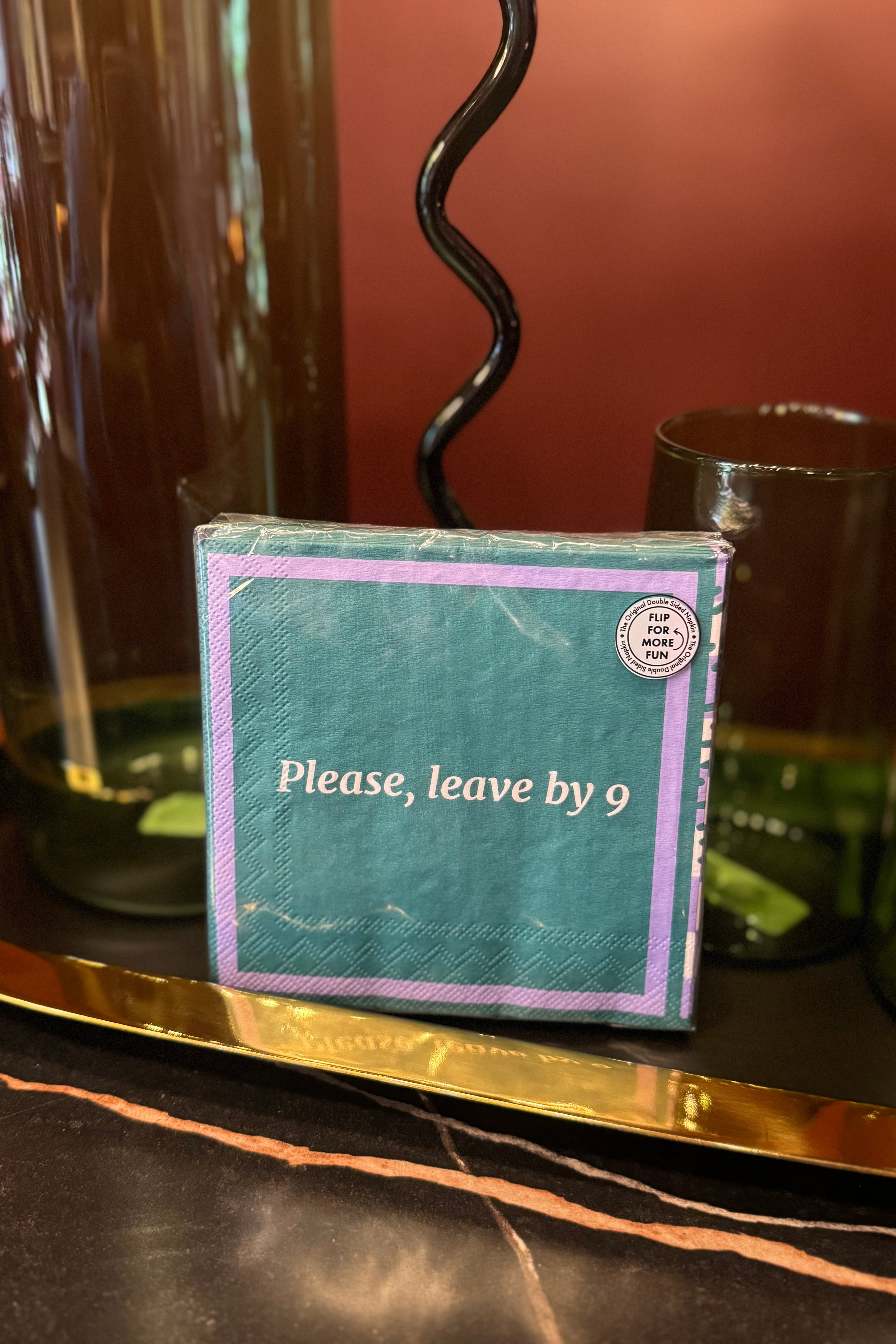 Leave By 9 Funny Cocktail Double-Sided Napkin