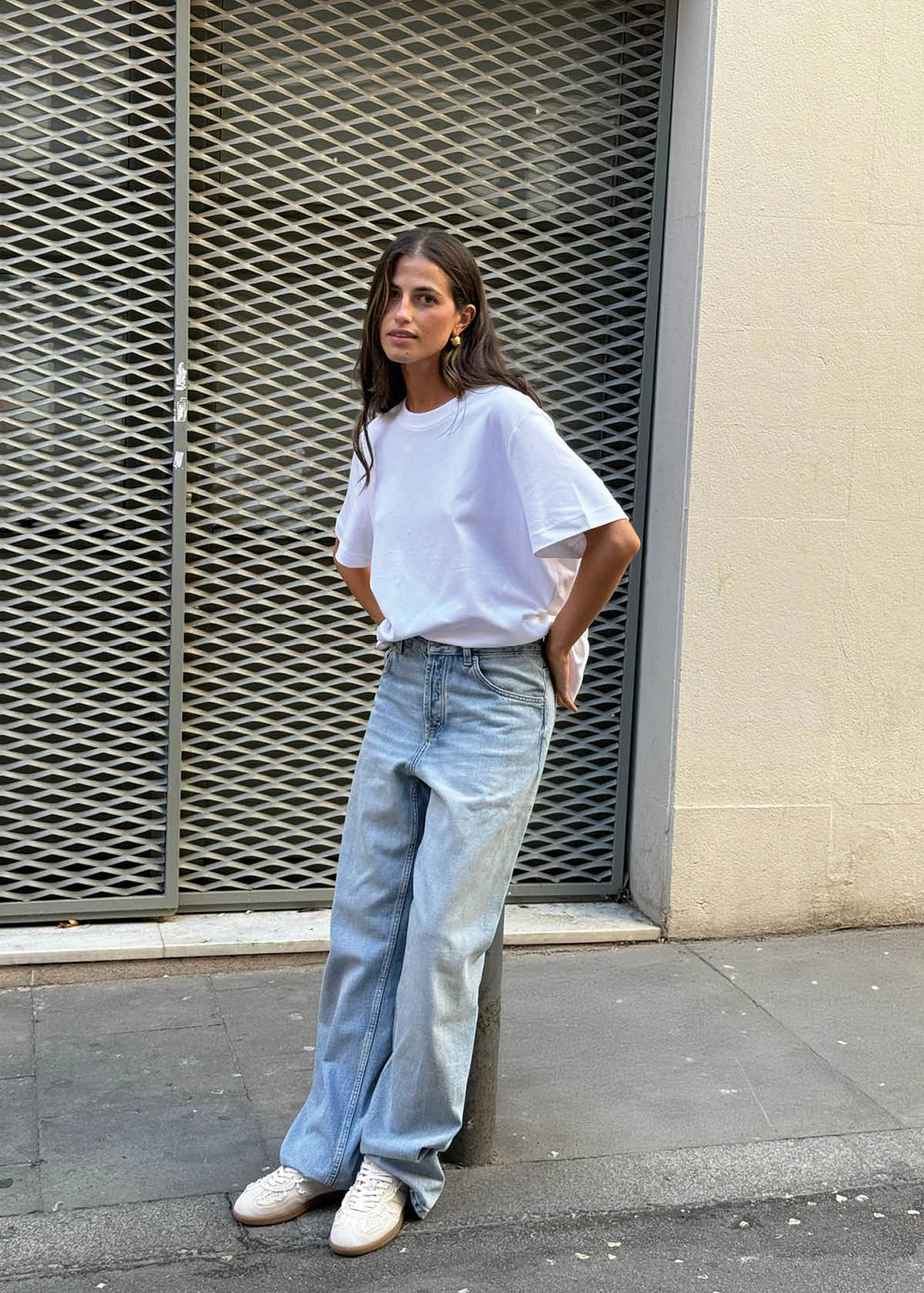 TB. 490 Crochet Cream Leather Sneakers