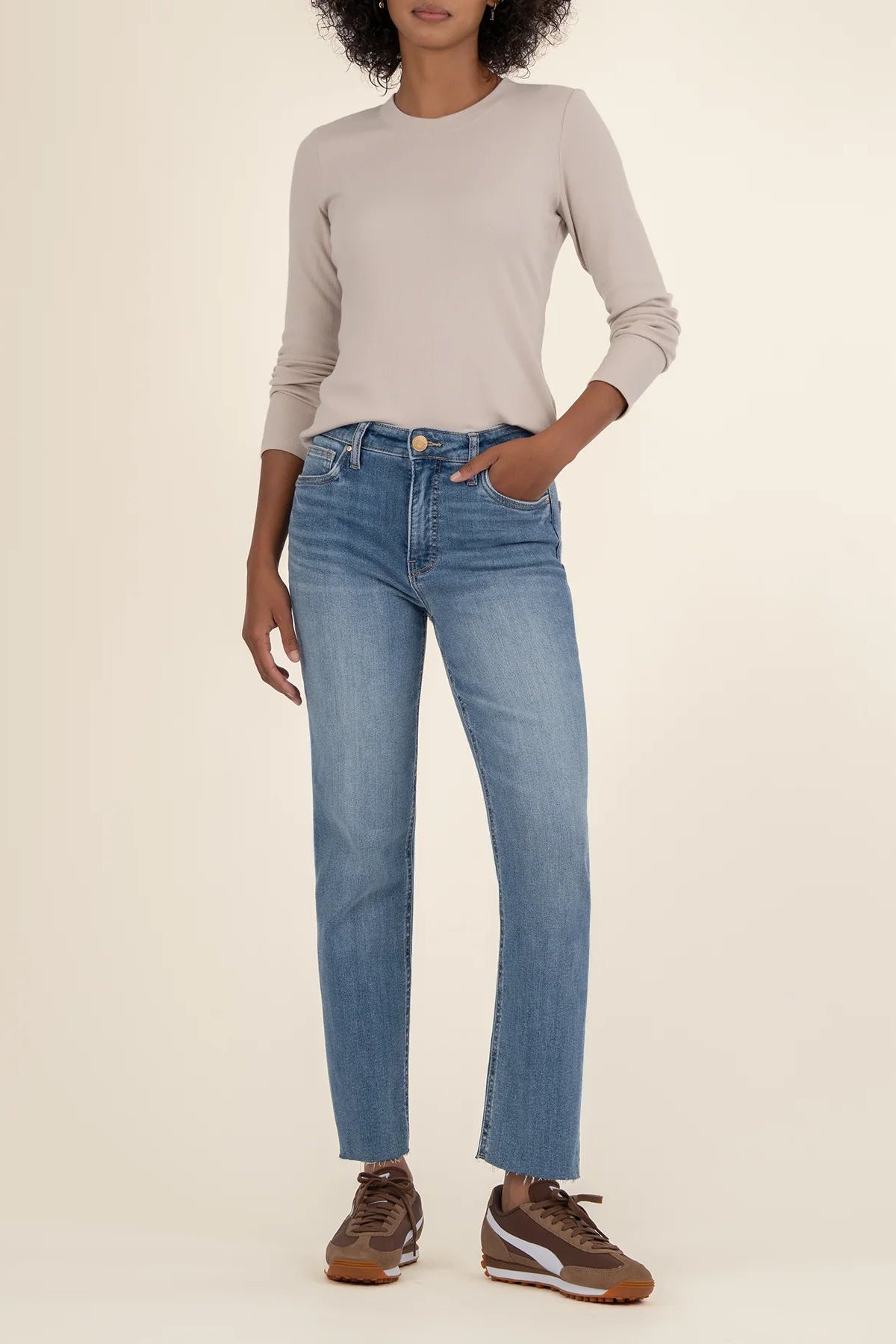 Noelie Scoop Neck Long Sleeve Knit Top
