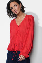 Lainey Flowy Button Front Blouse