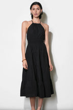 Laurel Poplin Halter Midi Dress
