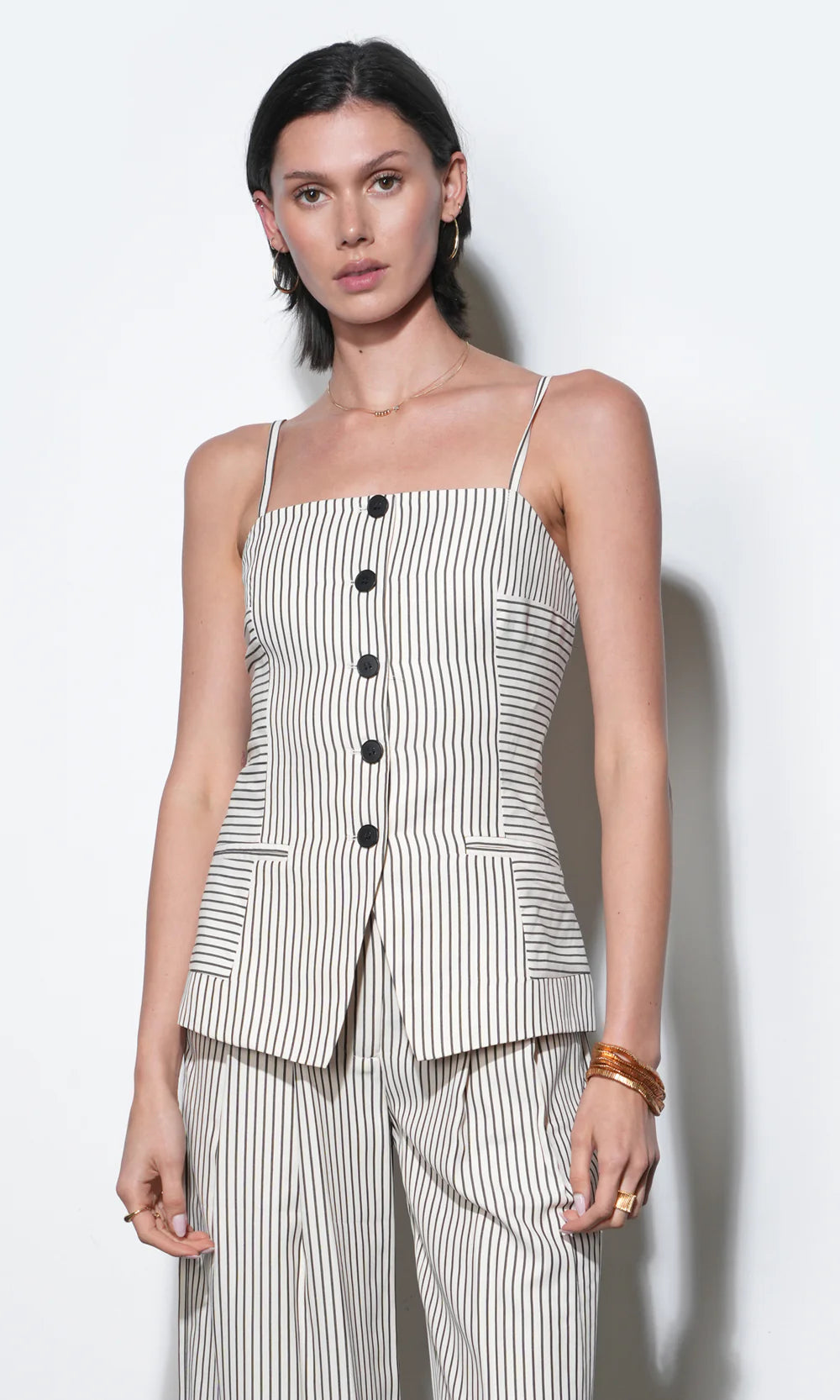 Sandi Button Front Top