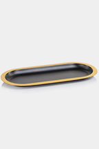 Black Oval Tray with Golden Border