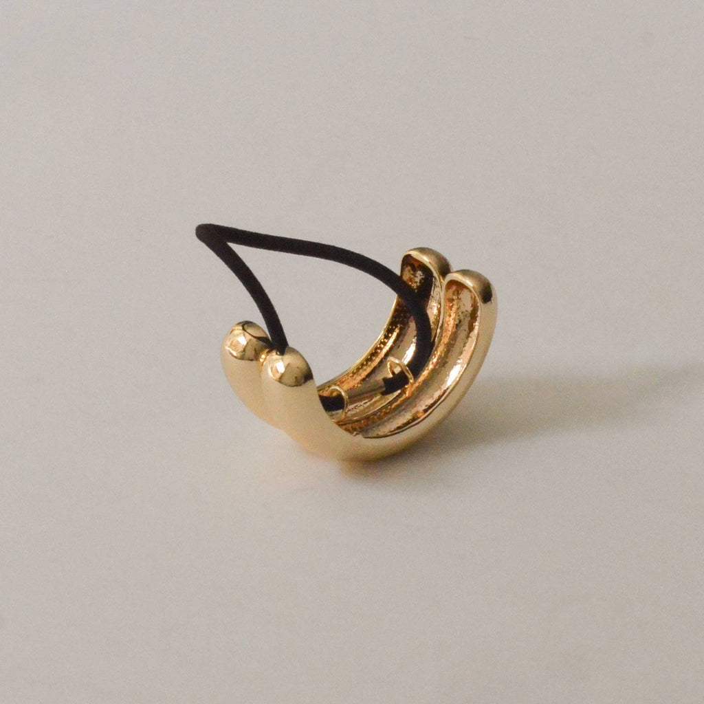 Gold Wide Double Arch Metal Ponytail Hair Tie
