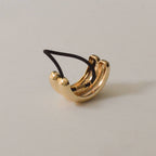 Gold Wide Double Arch Metal Ponytail Hair Tie